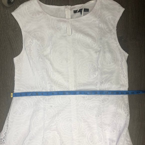 Lori M Ivory/White Dress Missing Belt 2X - Picture 4 of 5